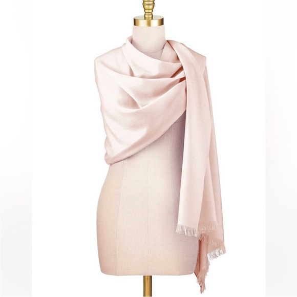 New Rose Pink Pashmina Shawl / Scarf - Picture 3 of 11